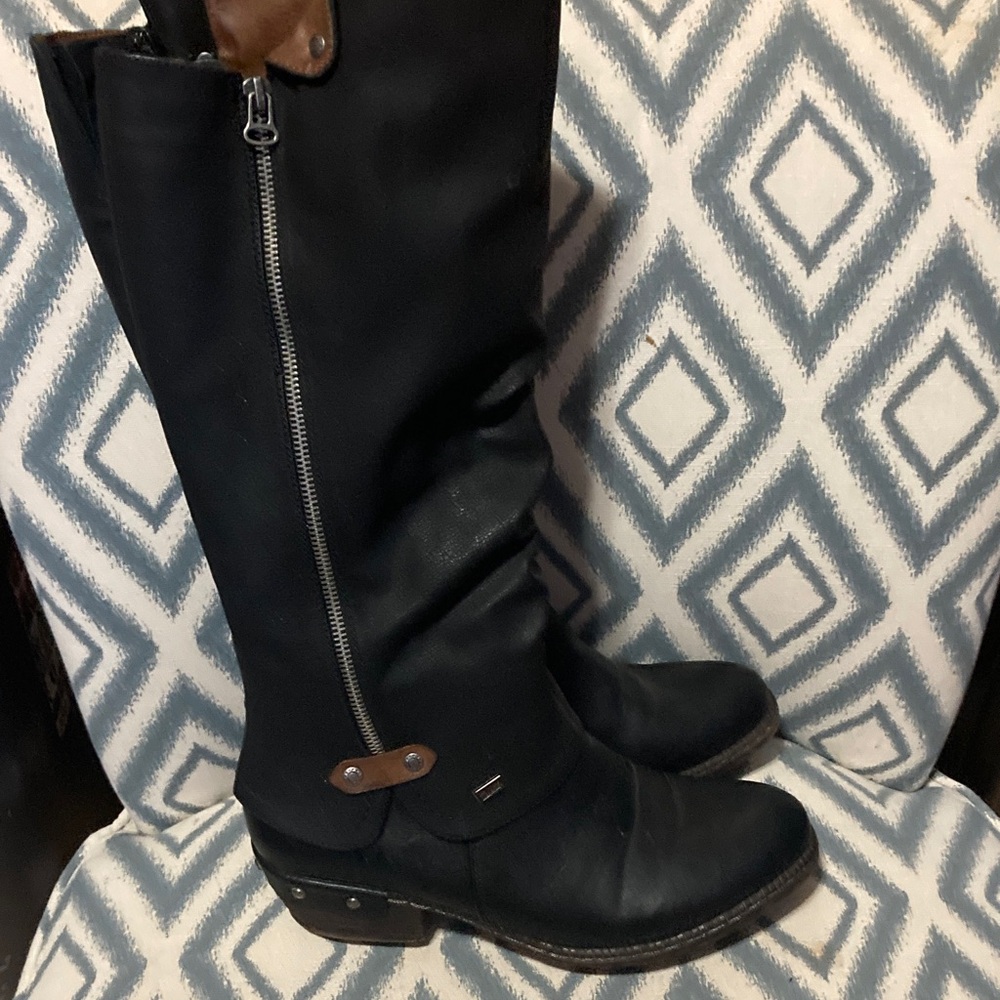 Rieker Black Knee-High Boots 41 🌸‎
